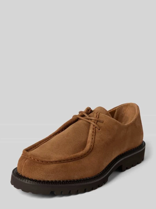 Zdjęcie produktu Buty sznurowane z naturalnej skóry welurowej Model 'HECTOR' Selected Homme Koniakowy