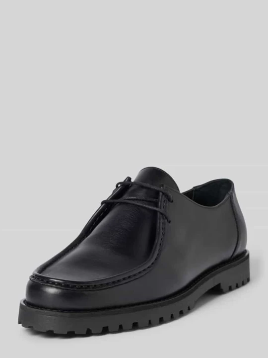 Zdjęcie produktu Buty sznurowane ze skóry model 'OLLIE MOC TOE' Garment Project Czarny
