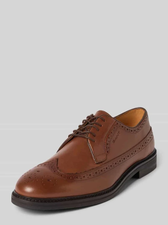 Zdjęcie produktu Buty sznurowane ze skóry naturalnej model ‘Bidford’ Gant Koniakowy