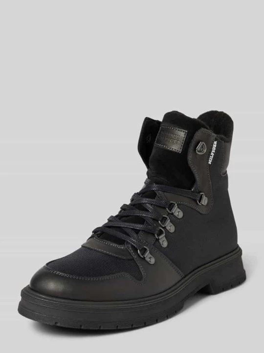 Zdjęcie produktu Buty sznurowane ze skóry z naszywką z logo Tommy Hilfiger Czarny