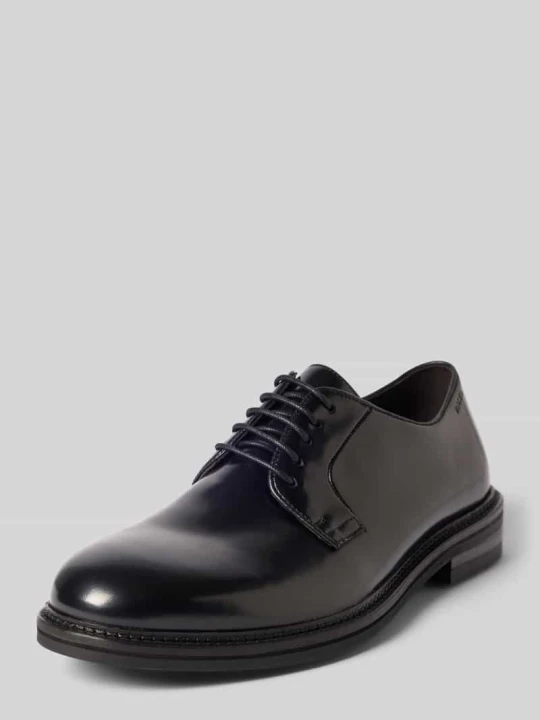 Zdjęcie produktu Buty sznurowane ze skóry z wytłaczanym logo model 'Sanjay' Digel Czarny