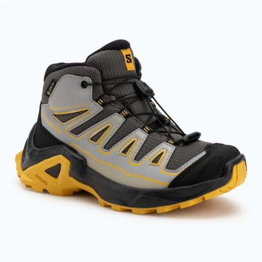 Zdjęcie produktu Buty trekkingowe dziecięce Salomon X Ultra Mid GTX castlerock / black / spicy / mustard Szary