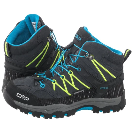 Zdjęcie produktu Buty Trekkingowe Kids Rigel Mid Trekking Shoe Wp 3Q12944 34UF Antracite/Yellow Fluo (CM1-a) CMP