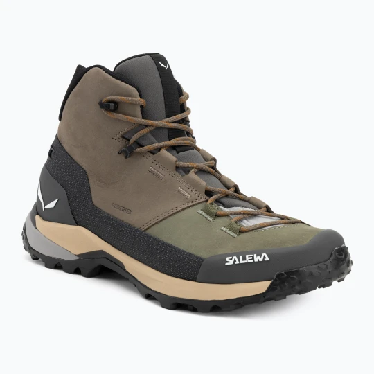 Zdjęcie produktu Buty trekkingowe męskie Salewa Puez Leather Mid Ptx bungee cord/onyx Brązowy