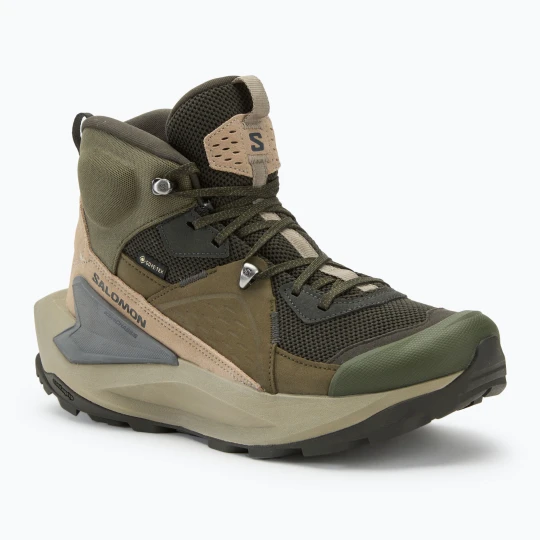 Zdjęcie produktu Buty turystyczne męskie Salomon Elixir Mid GTX peat / vintage khaki / castlerock Zielony