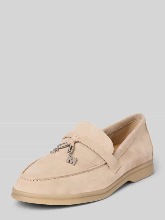 Zdjęcie produktu Buty wsuwane ze skóry z ozdobnym paseczkiem Model 'Portland' Steve Madden Piaskowy