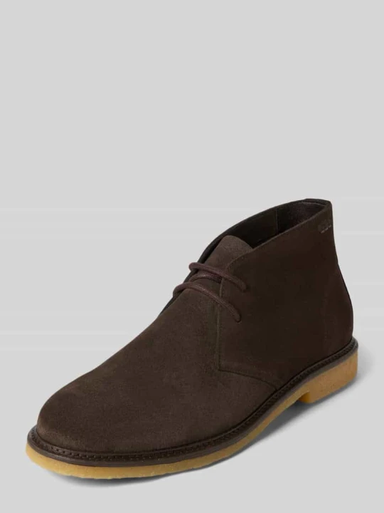 Zdjęcie produktu Buty z naturalnej skóry welurowej model ‘KOPE’ Boss Ciemnobrązowy