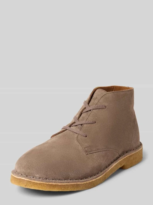 Zdjęcie produktu Buty ze skóry bydlęcej welurowej model ‘RICCO’ Selected Beżowy