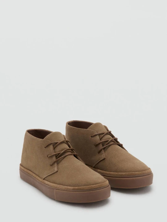 Zdjęcie produktu Buty ze skóry dwoiny piaskowy - Teen - MANGO TEEN