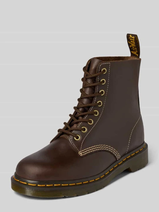 Zdjęcie produktu Buty ze skóry z detalem z logo model ‘Pascal’ Dr. Martens Ciemnobrązowy