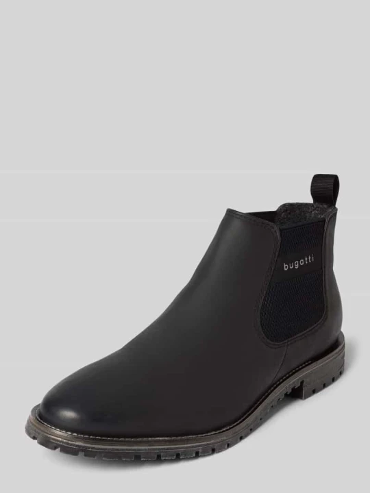 Zdjęcie produktu Buty ze skóry z elastycznymi wstawkami model ‘Kosta’ Bugatti Czarny
