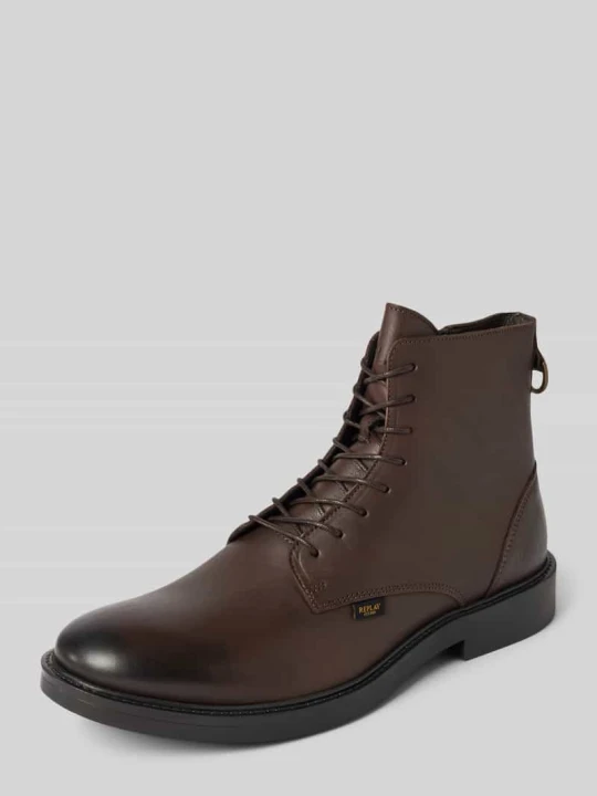 Zdjęcie produktu Buty ze skóry z zamkiem błyskawicznym model ‘MILES’ Replay Ciemnobrązowy