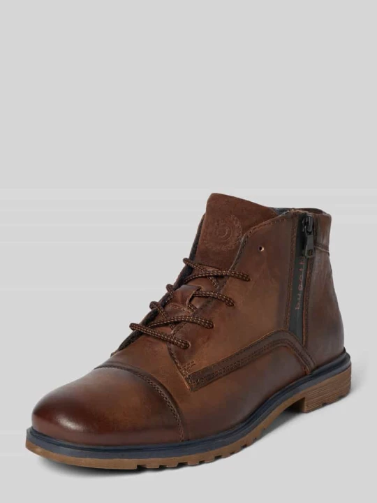 Zdjęcie produktu Buty ze skóry z zamkiem błyskawicznym model ‘Vittore’ Bugatti Ciemnobrązowy