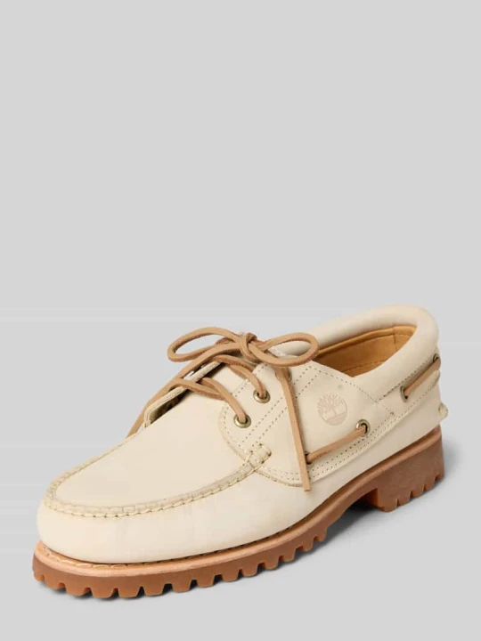 Zdjęcie produktu Buty żeglarskie ze skóry z profilowaną podeszwą Timberland Beżowy