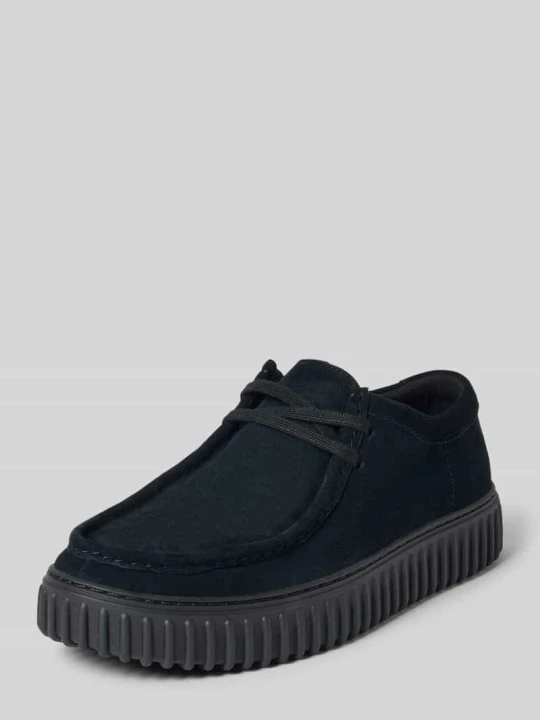 Zdjęcie produktu Buty żeglarskie z powlekanej skóry model 'Torhill' Clarks Czarny