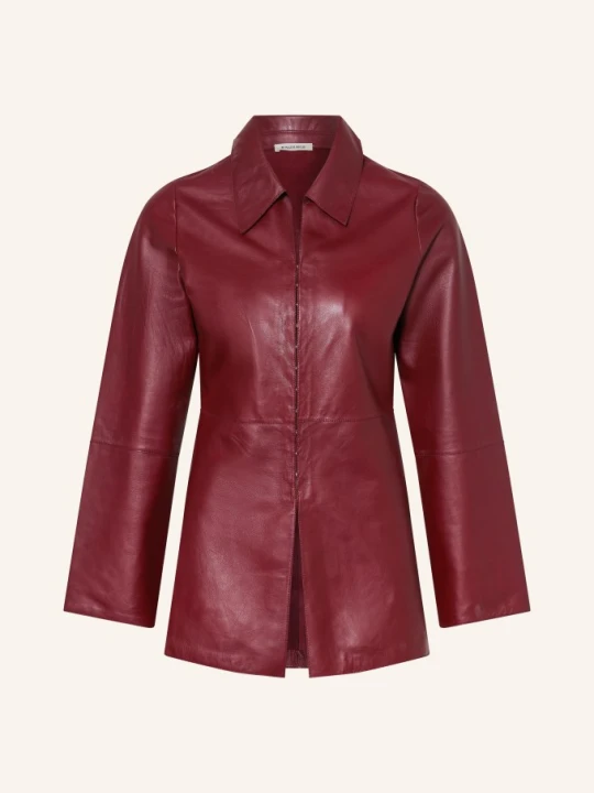 Zdjęcie produktu By Malene Birger Bluzka Koszulowa Alleys Ze Skóry rot CIEMNOCZERWONY