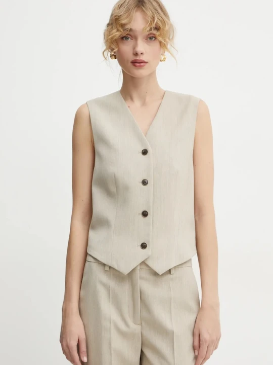 Zdjęcie produktu By Malene Birger kamizelka OCCA beżowy