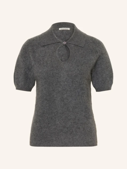 Zdjęcie produktu By Malene Birger Koszulka Polo Z Dzianiny Talallia Z Kaszmiru grau SZARY