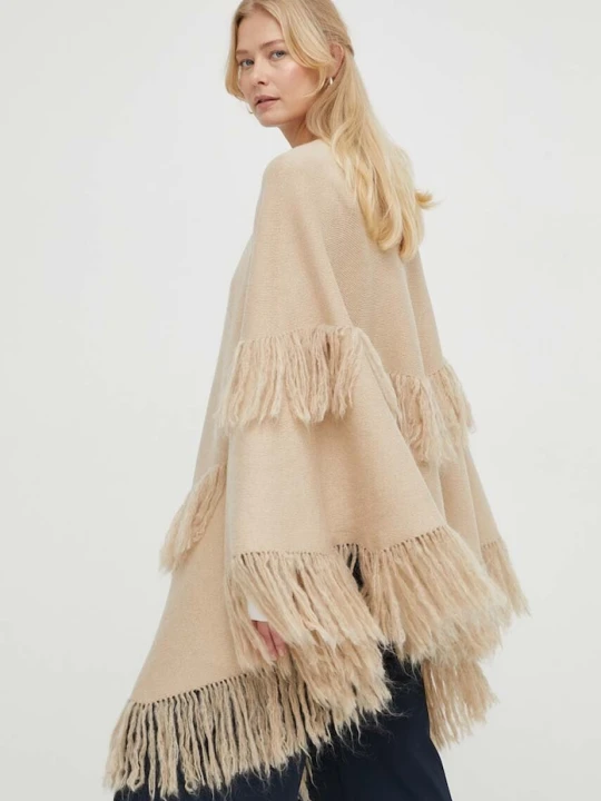 Zdjęcie produktu By Malene Birger poncho wełniane beżowy