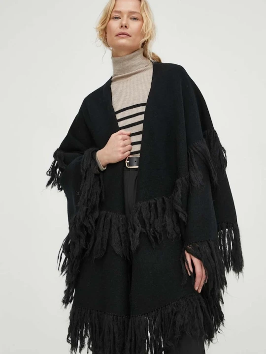 Zdjęcie produktu By Malene Birger poncho wełniane czarny