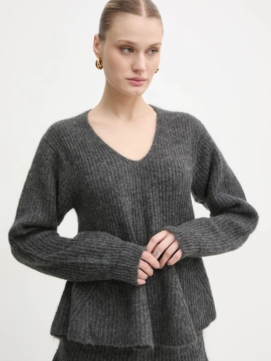Zdjęcie produktu By Malene Birger sweter wełniany COVA szary
