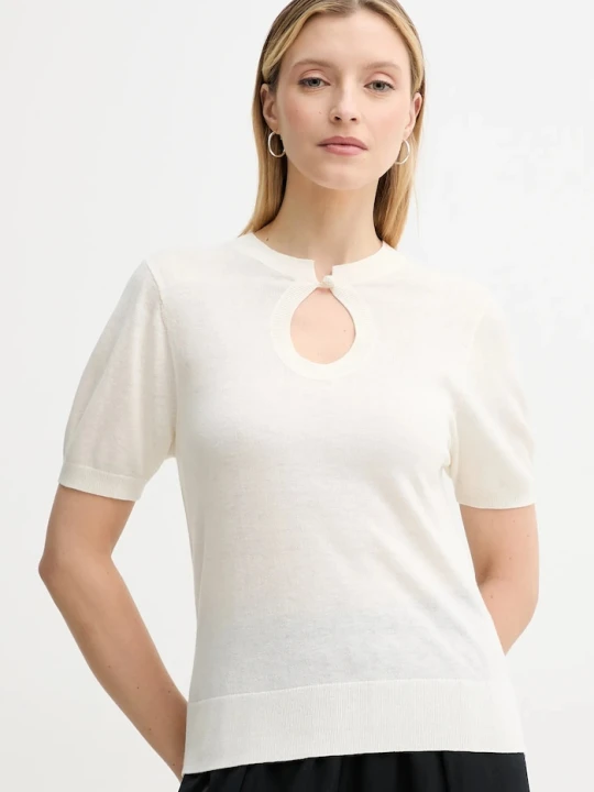 Zdjęcie produktu By Malene Birger sweter z domieszką wełny TALA beżowy