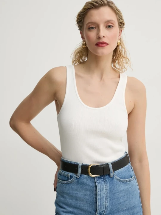 Zdjęcie produktu By Malene Birger top bawełniany ANISA beżowy