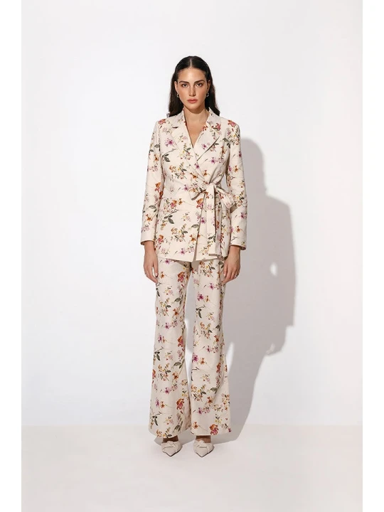 Zdjęcie produktu By Malina Blezer "Flora" w kolorze kremowym rozmiar: XXS