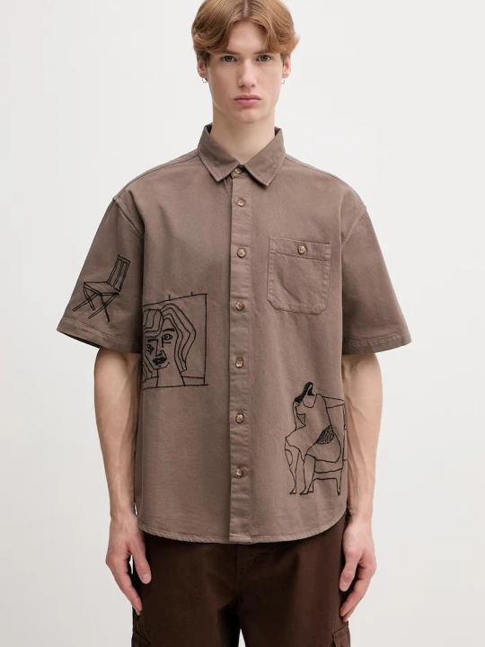 Zdjęcie produktu by Parra Crooked face koszula z bawełną męska