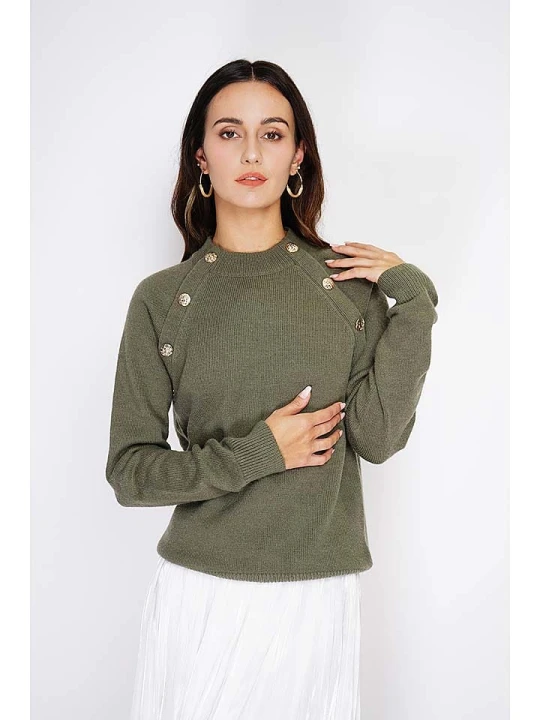 Zdjęcie produktu C& Jo Sweter w kolorze khaki rozmiar: 36