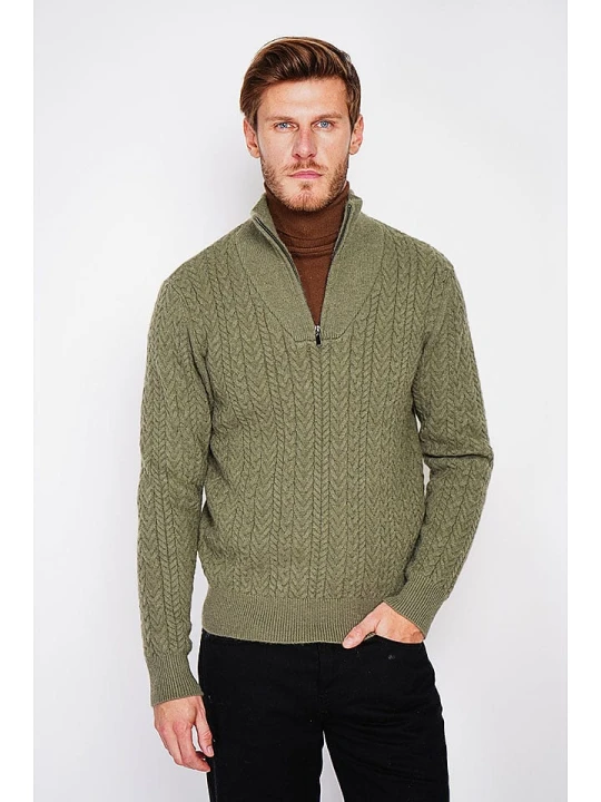 Zdjęcie produktu C& Jo Sweter w kolorze khaki rozmiar: 50