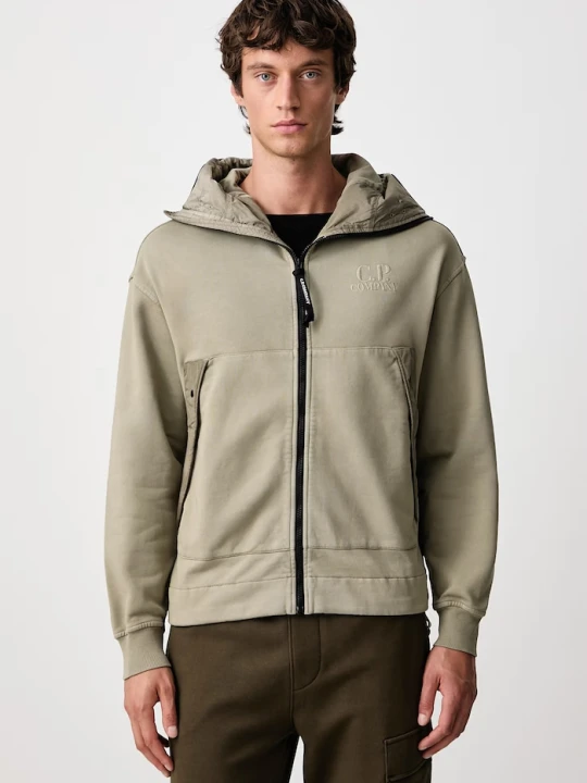 Zdjęcie produktu C.P. Company bluza rozpinana męska bawełniana zielony