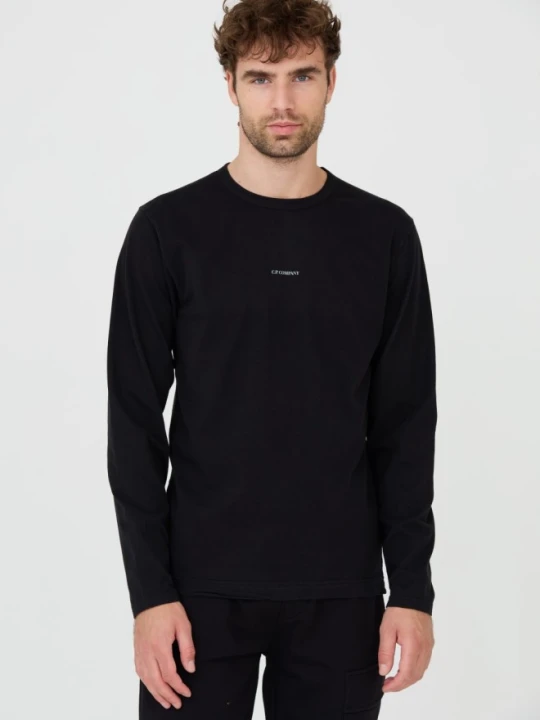 Zdjęcie produktu C.P. COMPANY Czarny męski bawełniany longsleeve, Rozmiar M