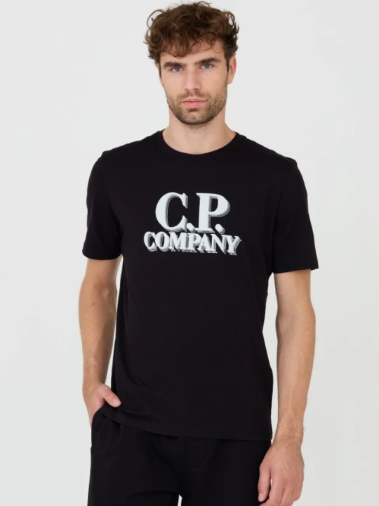 Zdjęcie produktu C.P. COMPANY Czarny męski t-shirt Short Sleeve, Rozmiar XL
