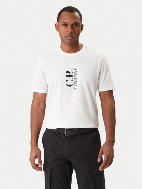 Zdjęcie produktu C.P. Company T-Shirt 20CMTS084A005100W Écru Regular Fit Kremowy