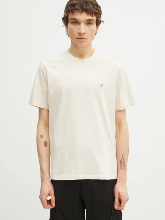 Zdjęcie produktu C.P. Company t-shirt bawełniany beżowy