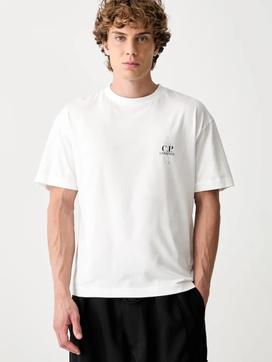 Zdjęcie produktu C.P. Company T-shirt męski bawełniany biały
