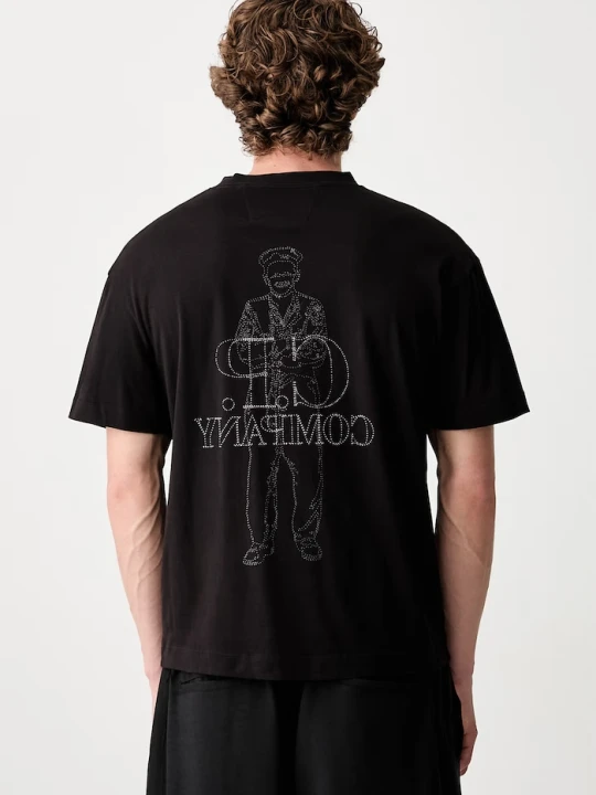 Zdjęcie produktu C.P. Company T-shirt męski bawełniany czarny