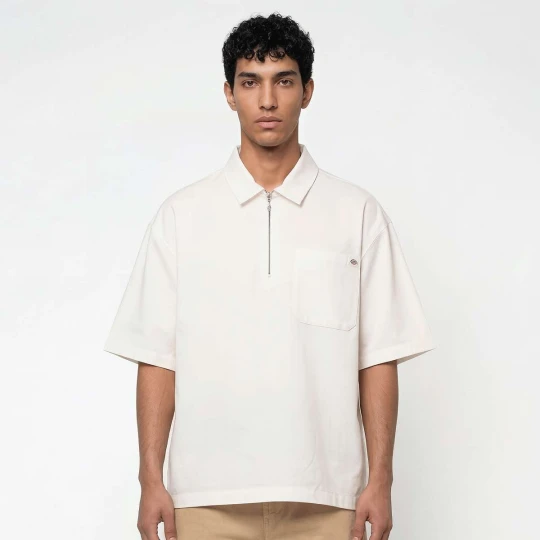 Zdjęcie produktu Cadiz Quarter Zip Shortsleeve Shirt Dickies beż