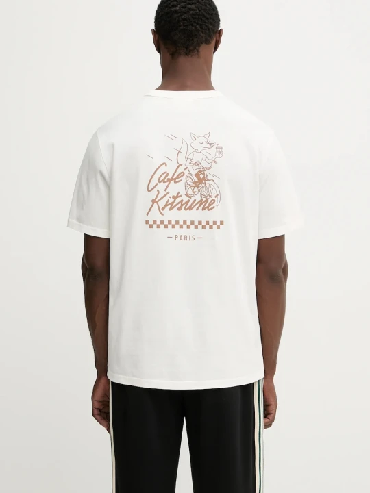 Zdjęcie produktu Café Kitsuné t-shirt bawełniany Biking Barista Fox Relax