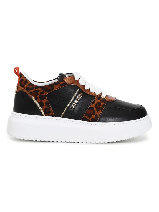 Zdjęcie produktu Cafe Noir Skórzane sneakersy w kolorze czarnym rozmiar: 39