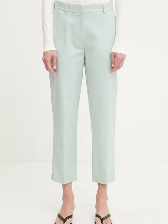 Zdjęcie produktu Calvin Klein spodnie chinos damskie bawełniane z elastanem turkusowy