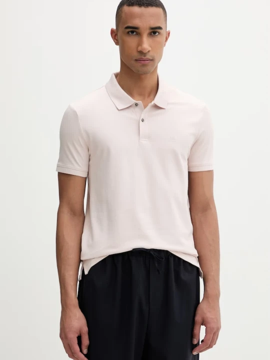 Zdjęcie produktu Calvin Klein polo męskie z bawełną różowy
