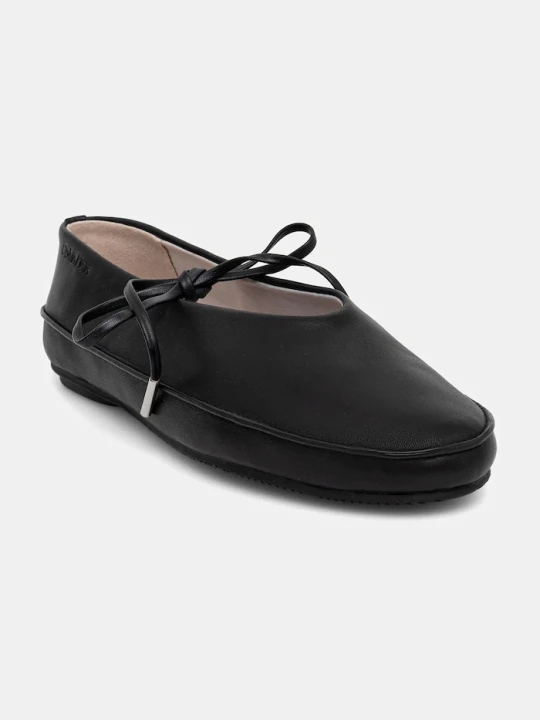 Zdjęcie produktu Calvin Klein baleriny skórzane BALLERINA MARY JANE STRAP LTH czarny