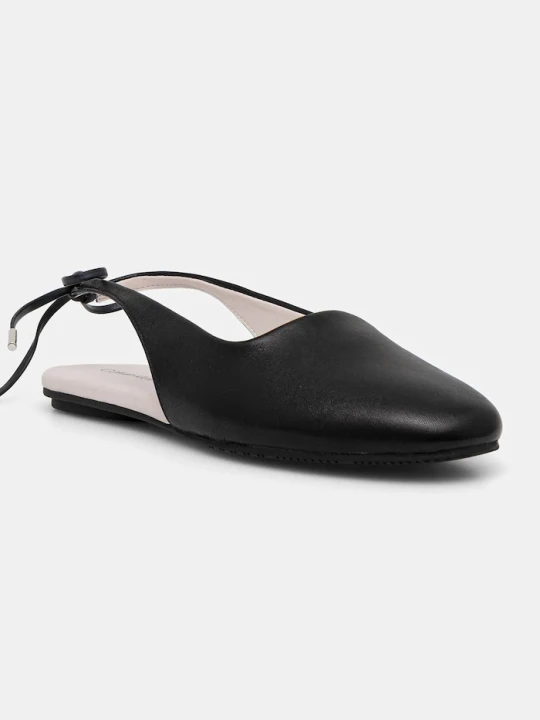 Zdjęcie produktu Calvin Klein baleriny skórzane BALLERINA SLING BACK LTH czarny