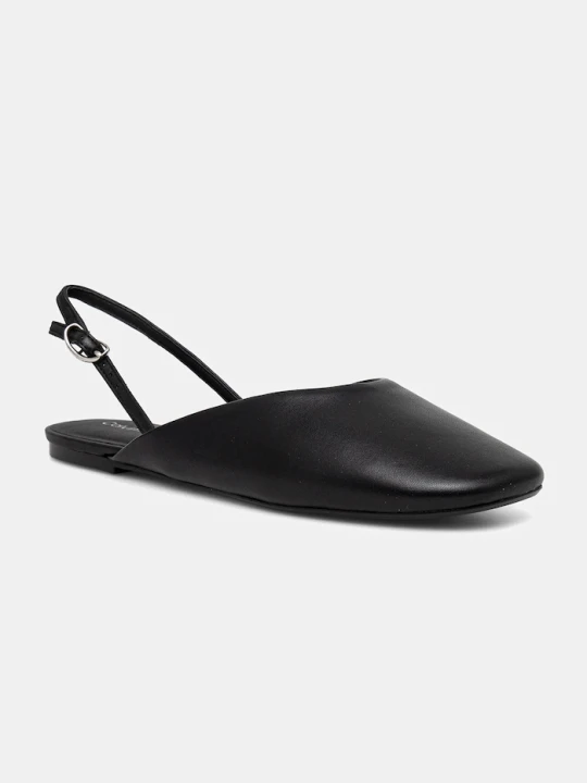 Zdjęcie produktu Calvin Klein baleriny skórzane OBLIQUE BALLERINA SLINGBACK LTH czarny