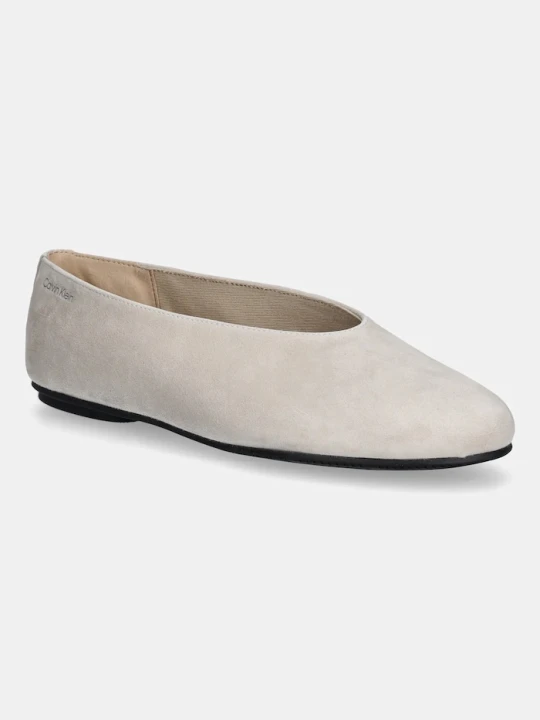 Zdjęcie produktu Calvin Klein baleriny zamszowe BALLERINA ROUND HW SUE beżowy