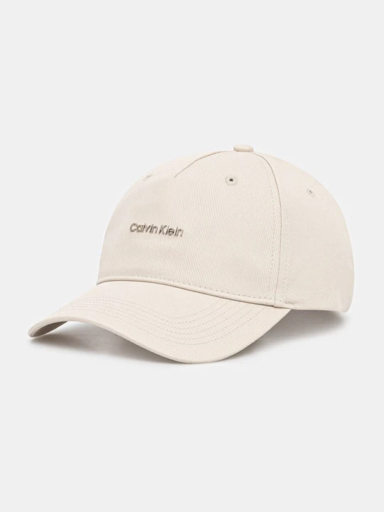 Zdjęcie produktu Calvin Klein czapka bejsbolówka męska bawełniana beżowy
