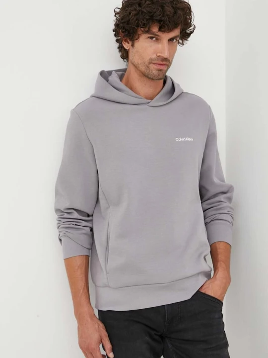 Zdjęcie produktu Calvin Klein bluza z kapturem męska z bawełną szary