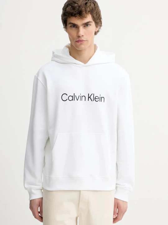 Zdjęcie produktu Calvin Klein bluza z kapturem męska bawełniana biały